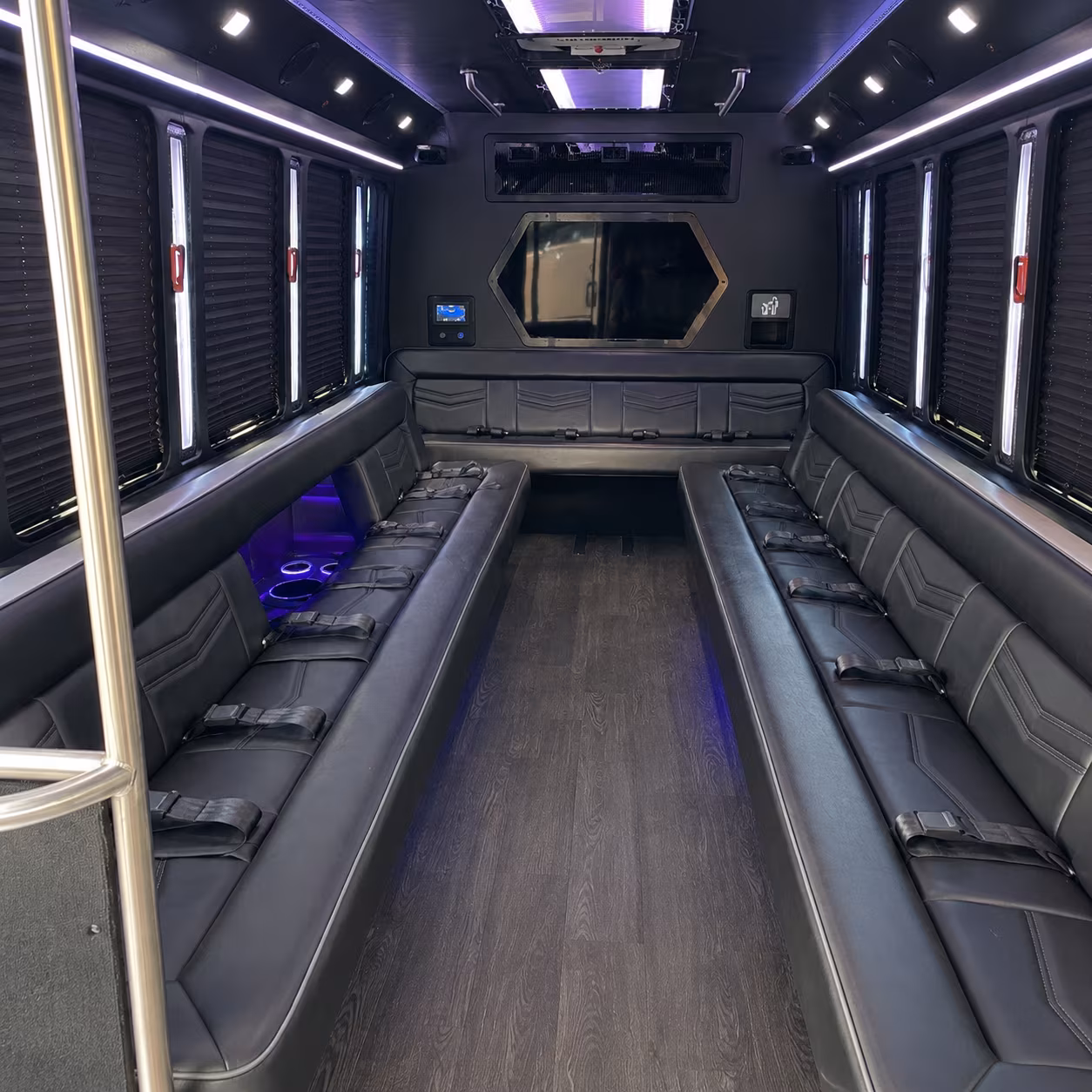 somerville 18 passenger party bus interior