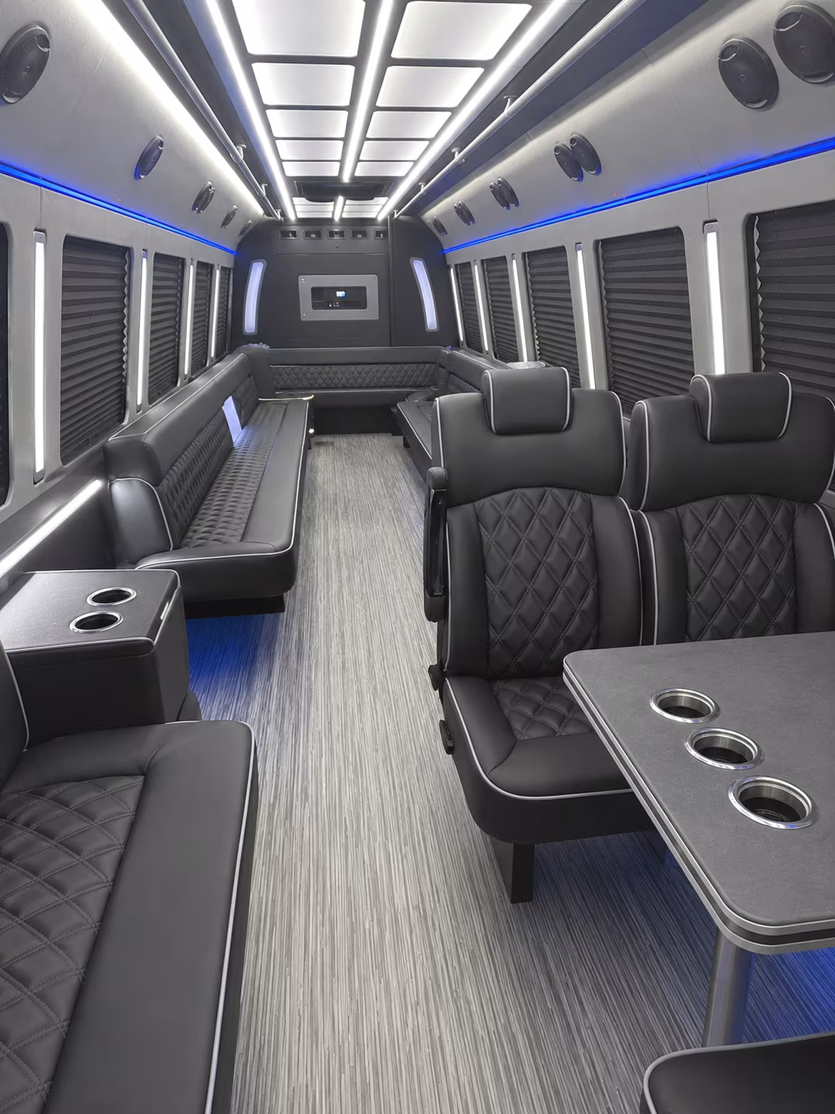 somerville 25 passenger party bus inside