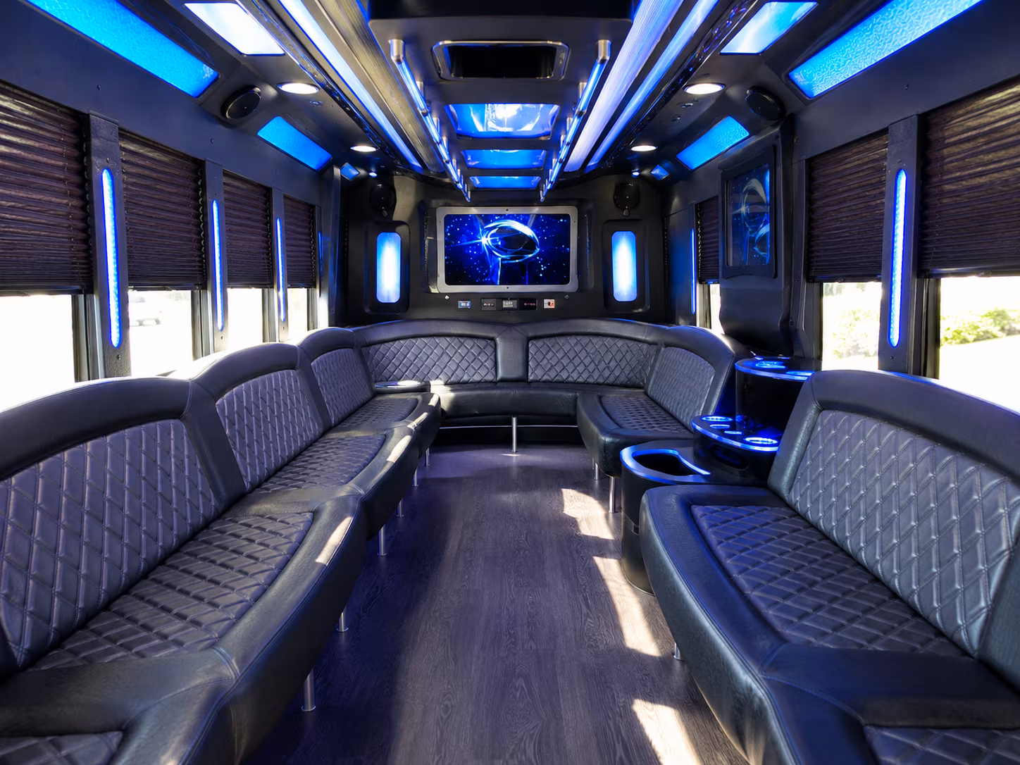 somerville 28 passenger party bus inside