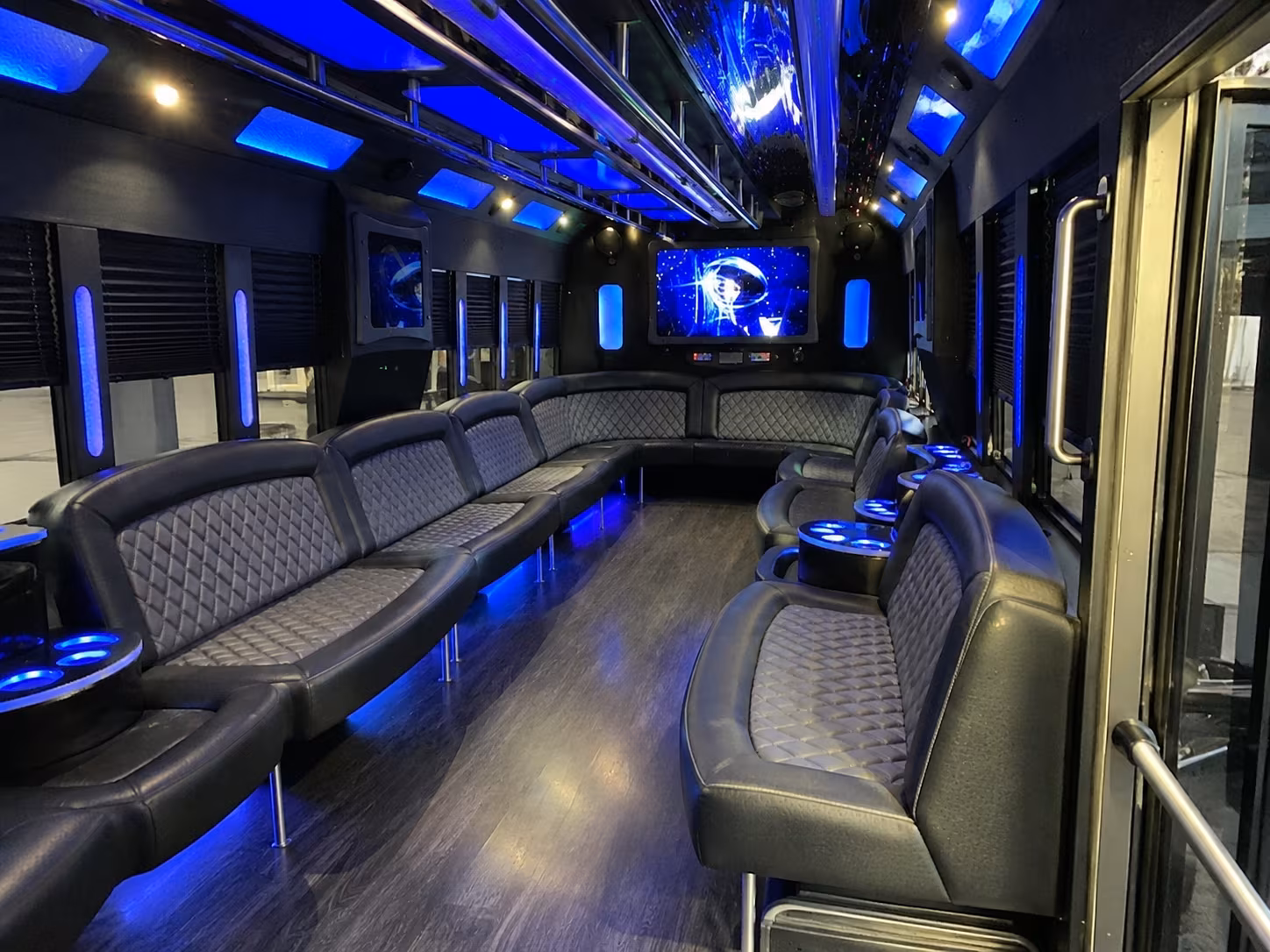 somerville 28 passenger party bus interior