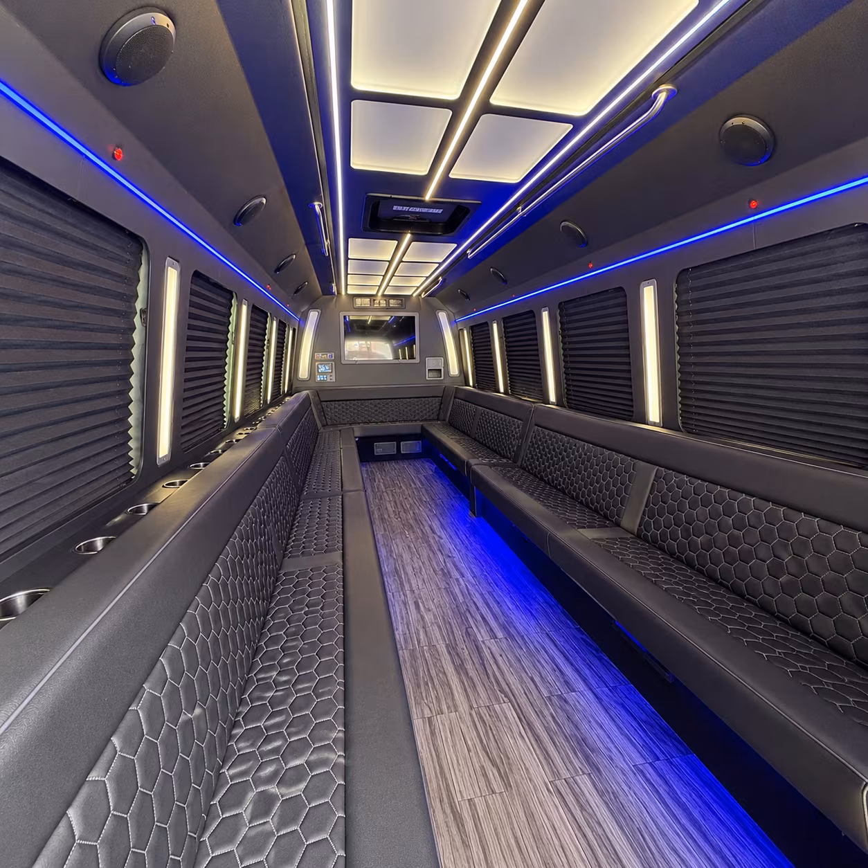 somerville 30 passenger party bus interior