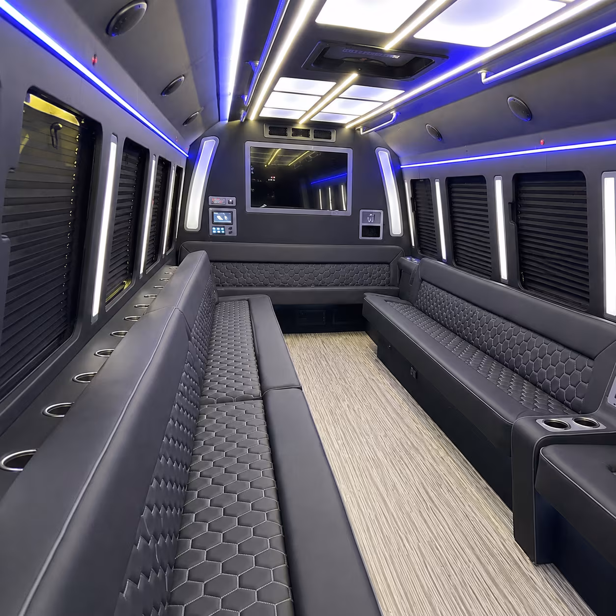 somerville 40 passenger party bus inside