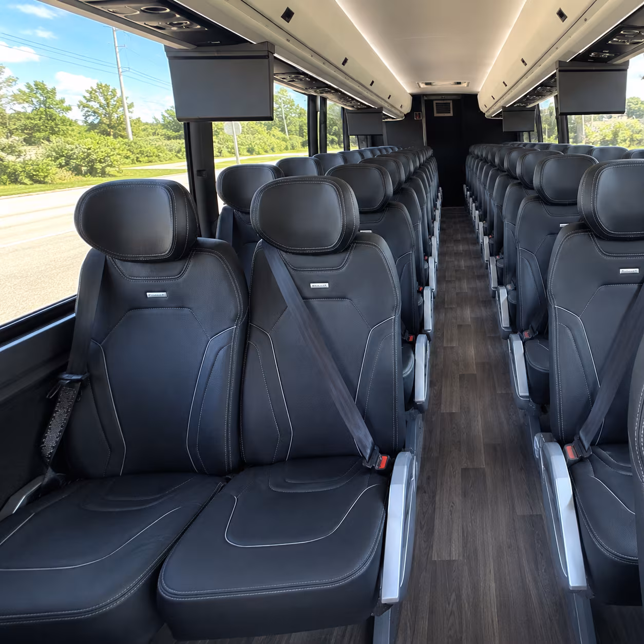somerville 47 passenger charter bus inside